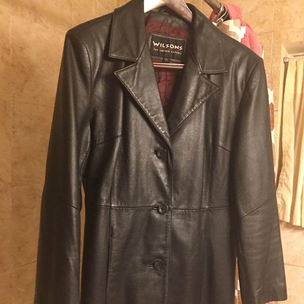 Black leather coat